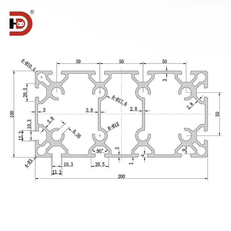 product 100200 extruded aluminum alloy profile frame column profile mechanical arm crossbeam gantry-3