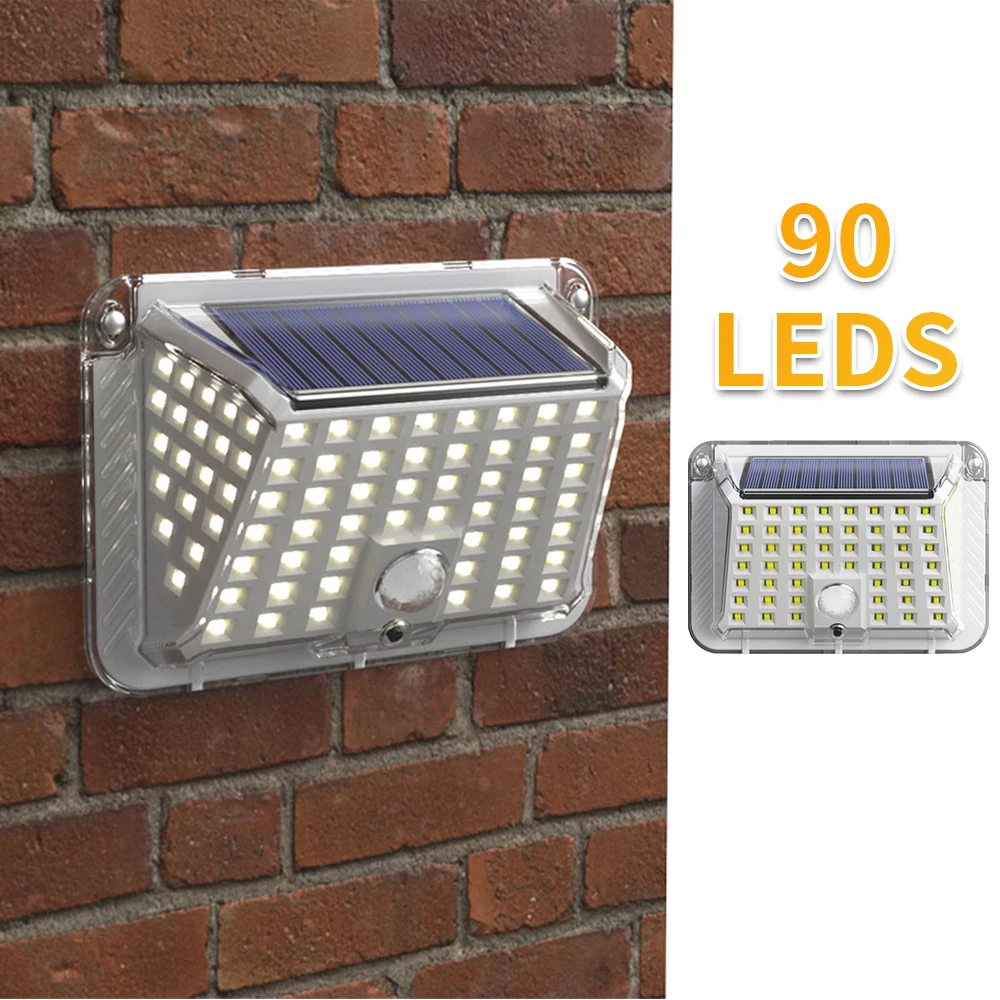 Energy Saving Waterproof 90 LED Solar Sensor Light Motion Sensor Wall Light Outdoor Garden