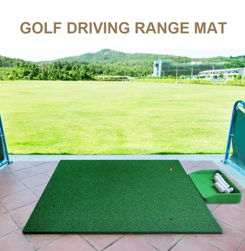 Premium Turf Commercial Grade Indoor Outdoor Practice Golf Hitting Mat Rubber Base Golf Training