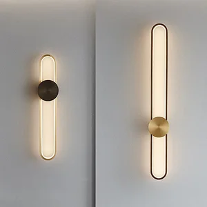 Nordic Modern Minimalist Simple Indoor Wall Lamp Background Light Fixture Restaurant Hotel Villa Home Decor Linear Wall Light