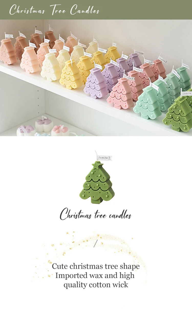 Christmas Decoration Photo Props Christmas Tree Shape Scented Candle