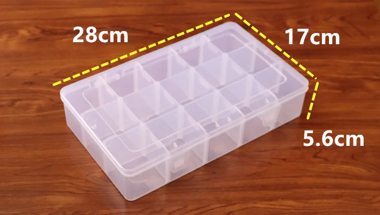 15 Сетка Коробка Для Хранения Прозрачный отделения съемные перегородки органайзер хранилище сумочка пластиковая коробка ювелирных изделий серьги держатель Органайзер