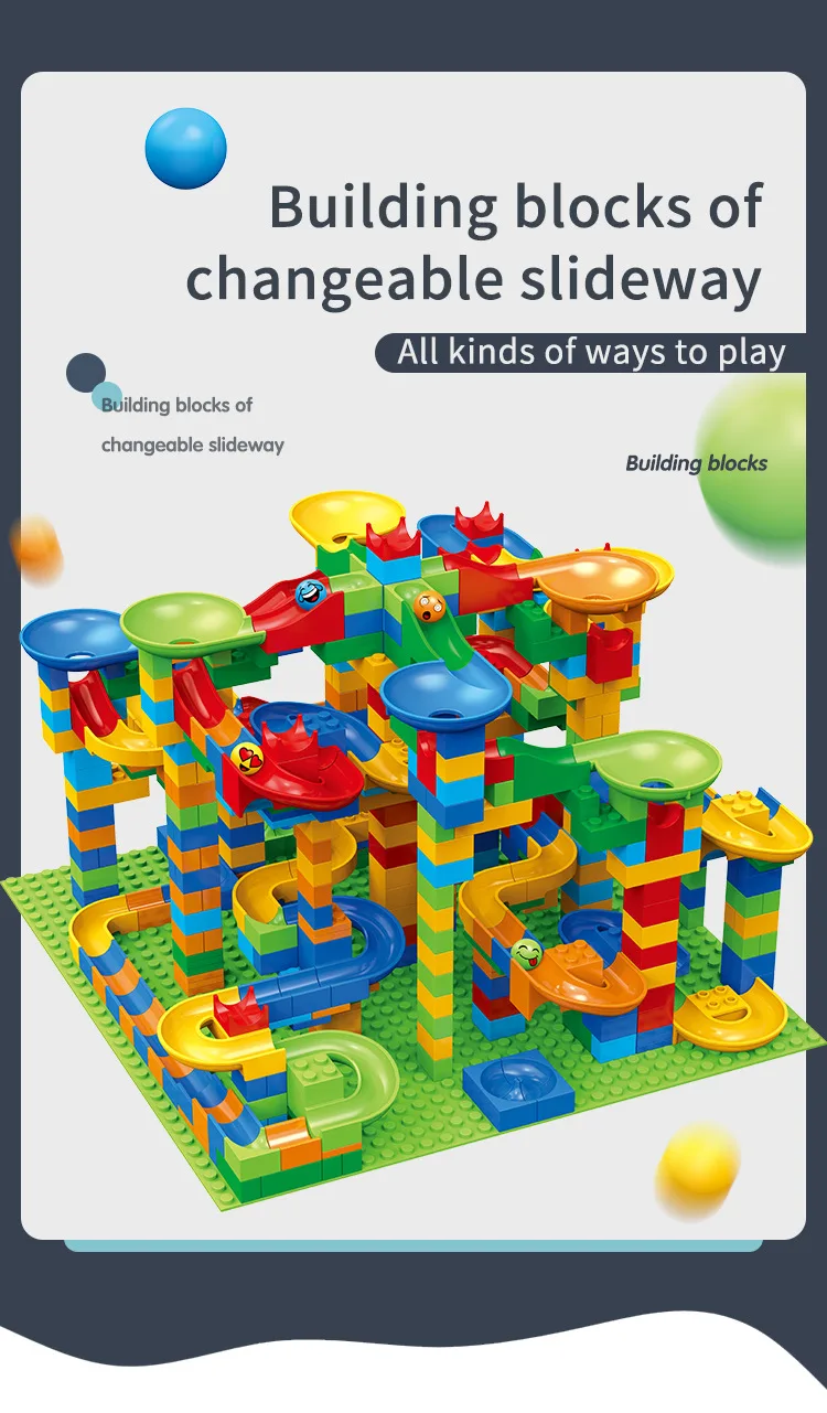 Small Size Variable Rail Slideway Ball Diy Track Building Block Sets ...