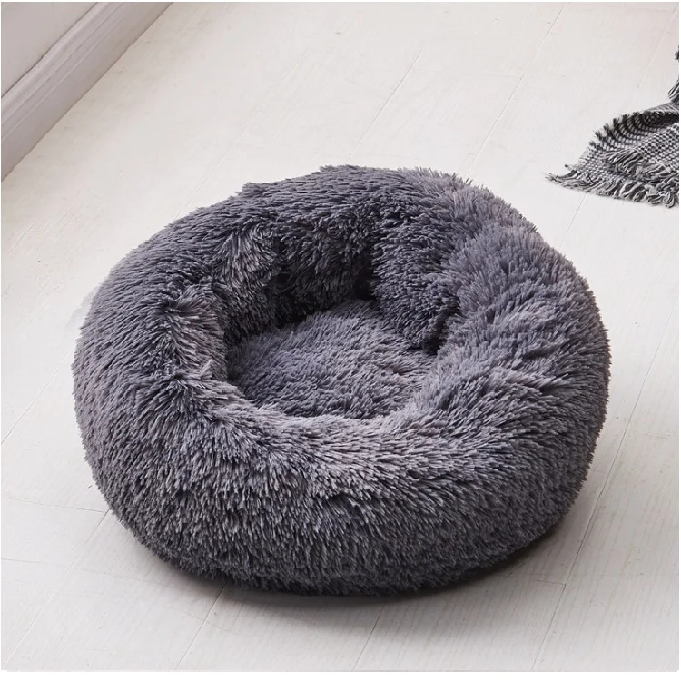 
Dog Bed Comfortable Donut Round Dog Bed Ultra Soft Washable Dog and Cat Cushion Bed 