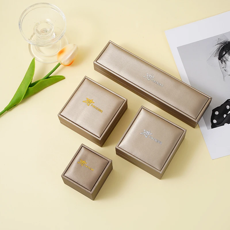 product modern luxury jewelry packaging box pu leather square buckle closure custom size for rings earrings necklaces watches wholesale-3