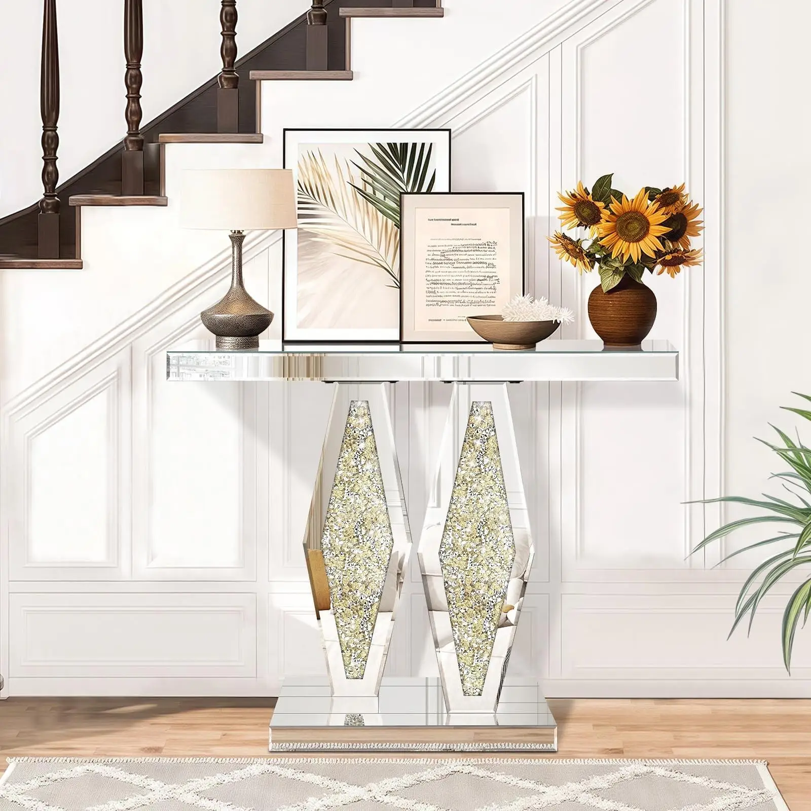 Elvarenae Lucienne Mirrored Console Table — product detail