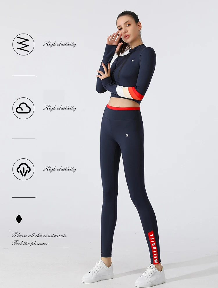 New Fashionable Women Long Sleeve Quick Dry Athletic Workout Training Wear Jogging Suit Outfits Combination Womens Tracksuit