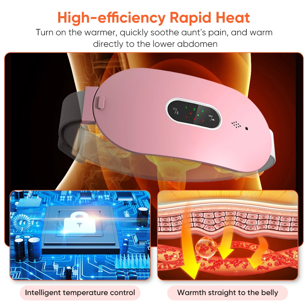 Heating Pad Therapy Menstrual Cramp Period Care Waist Massager Electric Smart Menstrual Heating