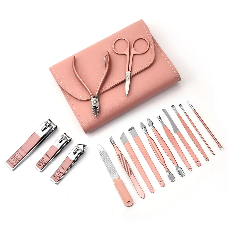 Rose Gold 16 Piece Nail Clipper Set enhancement tool nail clipper custom nail clipper Beauty Set