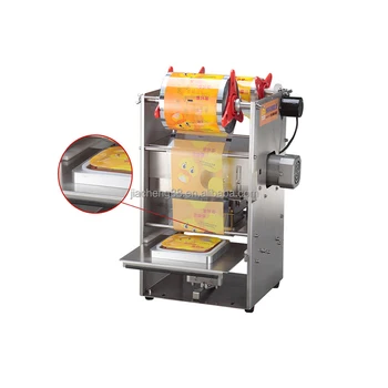 Mini packing machines sealer for Tray Container fast food box  cups with  sealing film