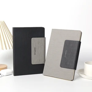 2026 Business New Design Fashion Black Grey  A5 Pu  Leather Notebook with Magnetic Closure