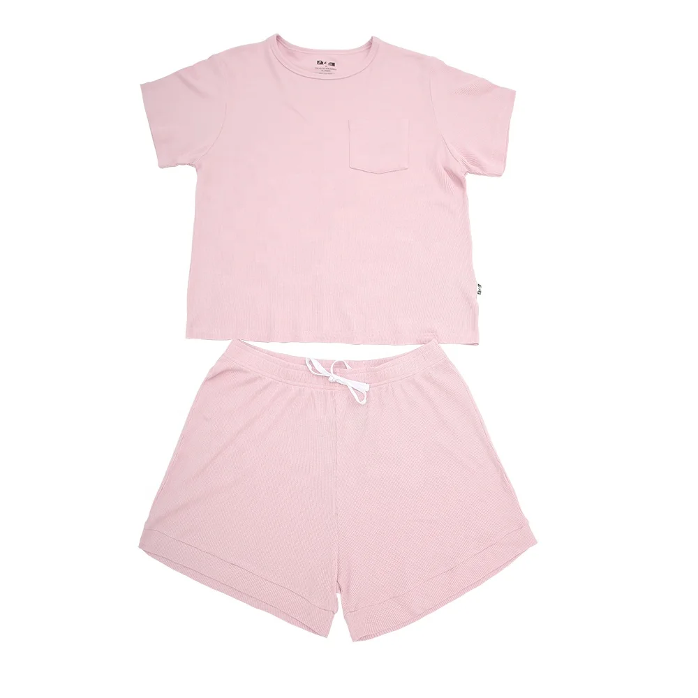 Direct Factory's Extra Soft Breathable Unisex Waffle Fabric Pajama Knitted Home Use Summer Baby Rompers Baby Clothing Sets