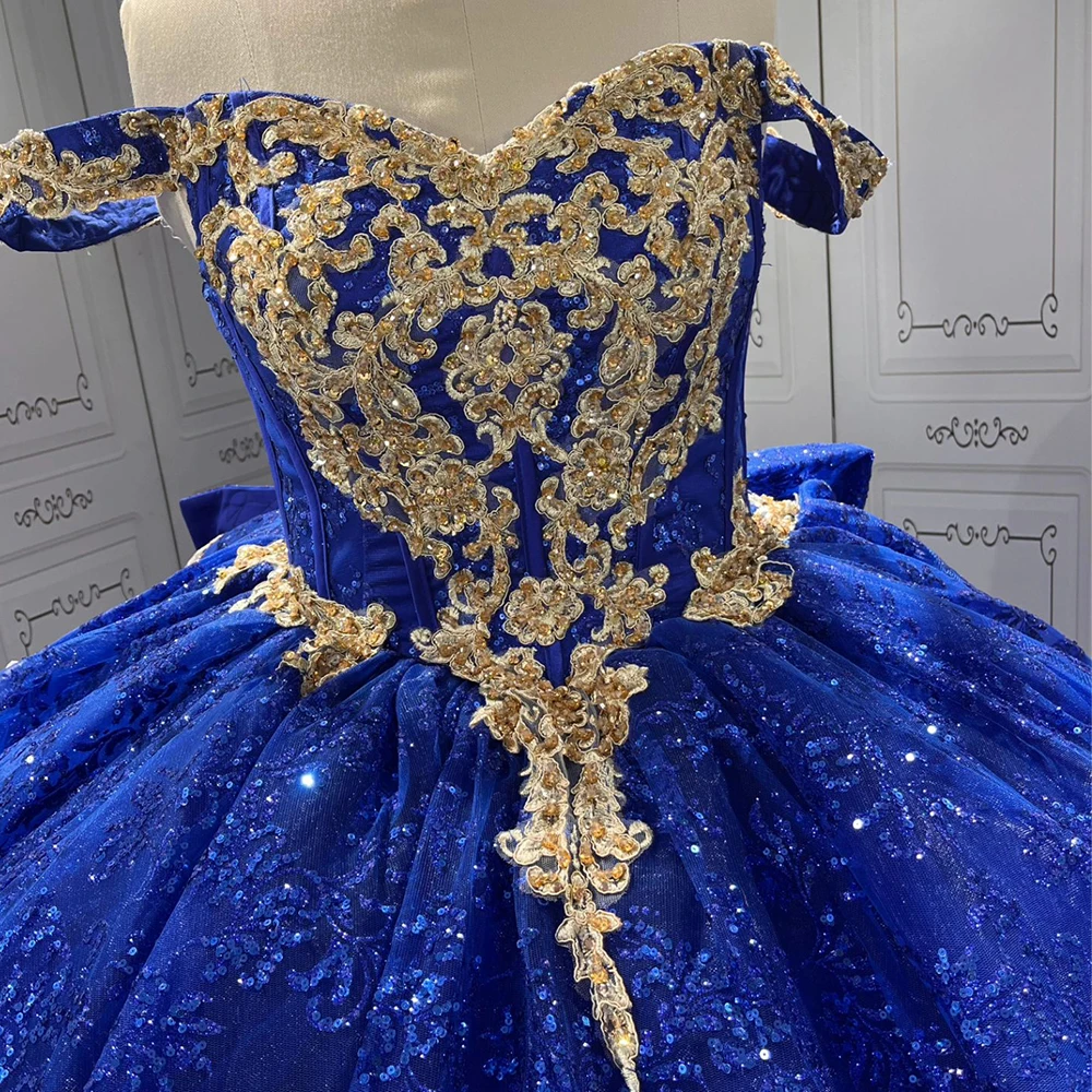 slim fit dress slacks Zapaka Women Ball Gown Quinceanera Dress Royal Blue Off The Shoulder Appliqued Lace Sweet 16 Dress, Royal Blue / US26W main image 1
