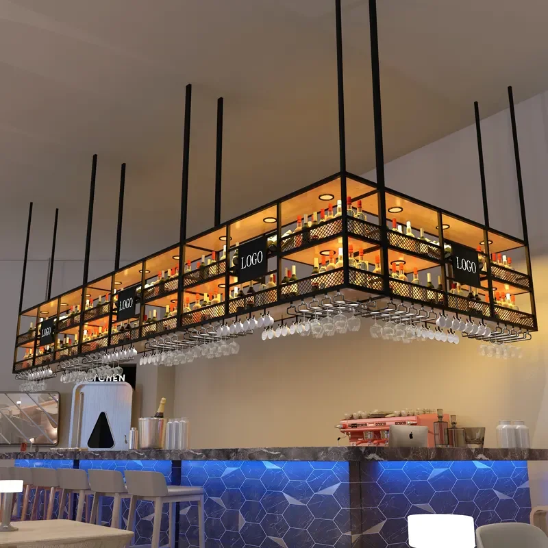 Customized Metal Wine Rack: Wall Mounted Storage for Bars, Restaurants ...