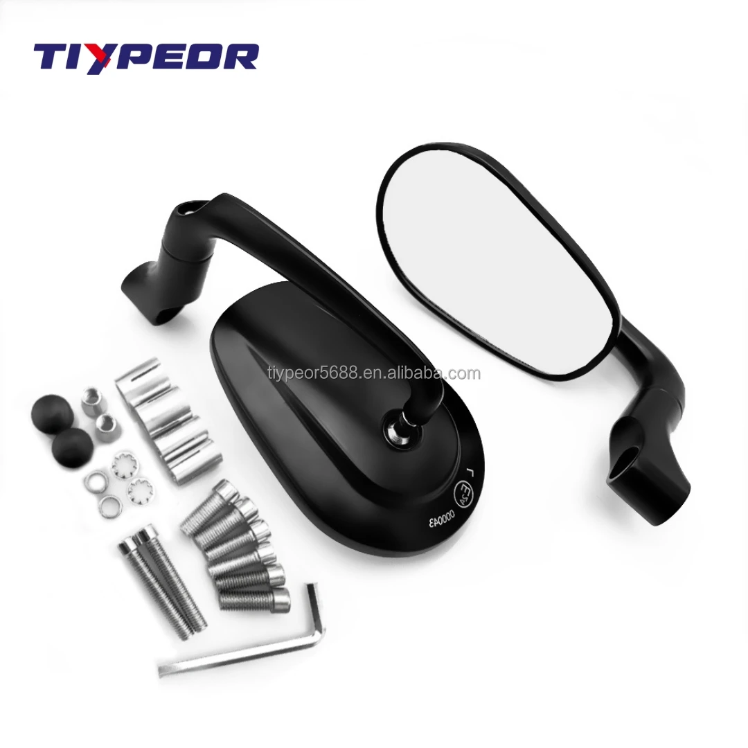 product tiypeor universal motorcycle chrome aluminum side mirror for motorcycles new design multi angle adjustable large area view-10