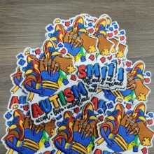 Custom Autism Embroidery  Patches for Clothing