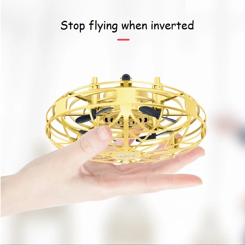 Интерактивный мини-игрушечный НЛО с ручным управлением, индукционный Дрон со светодиодной подсветкой