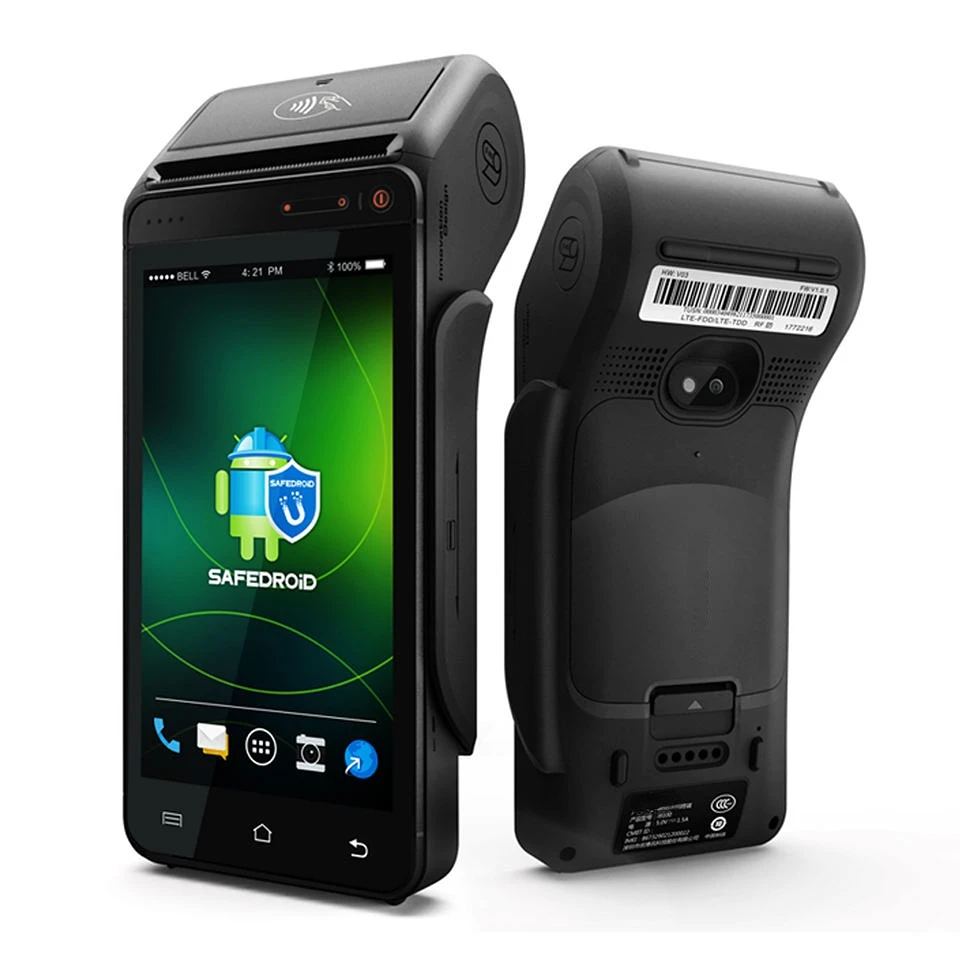 Портативный Мобильный pos-терминал Android pos сенсорный экран с GPRS WIFI сканер штрих-кода и QRcode принтер