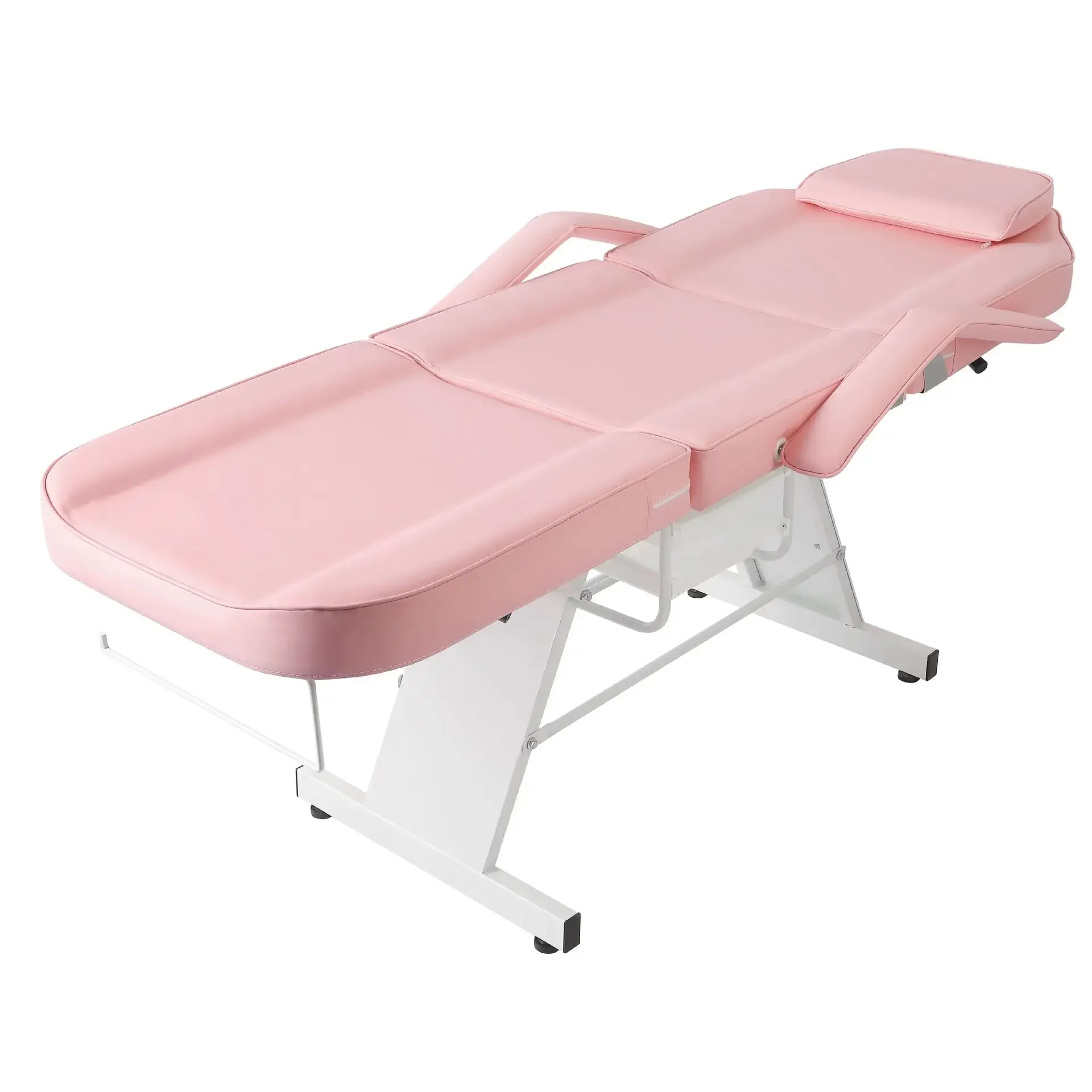 3-Section Multi Purpose Massage Bed Spa Salon Facial Tattoo Chair Bed Pink Tattoo Beauty Salon Bed Barbershop Chair