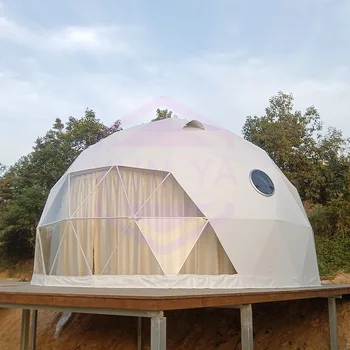 2024 Hot Selling Glass Window Resort Field White Tent Geodesic Dome Family Glamping Dome Tents Wedding Event Tent Custom Style