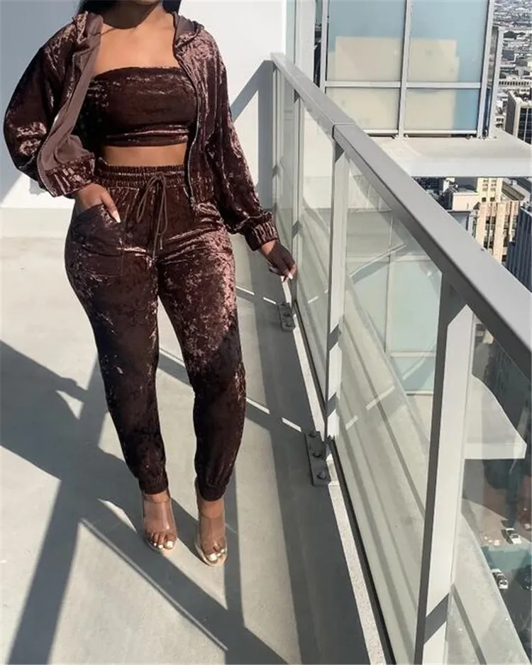 Новое поступление, Осенний однотонный Бархатный комплект больших размеров с логотипом на заказ, спортивные штаны и толстовка, сексуальный женский костюм для бега, спортивный костюм