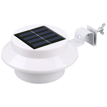 New arrival waterproof Outdoor Solar Powered Security Wall Lamp 3 LED Solar Fence Gutter Light