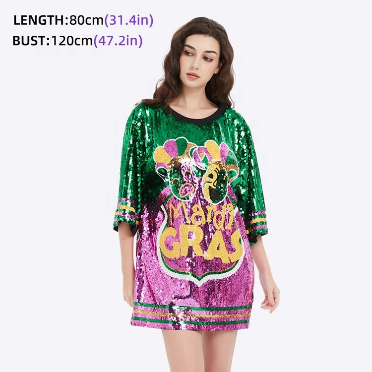 Mardi Gras 2024 Stock Mardi Gras Apparel Clothing Sequin Shirts Dress ...