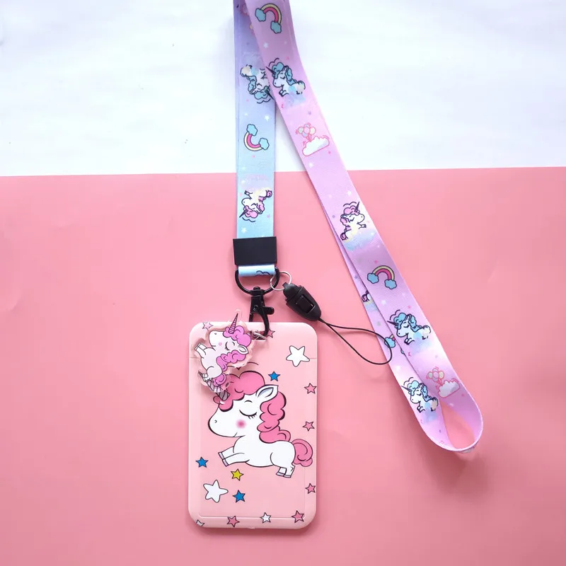 Cute Cartoon Id Card Holder Card Case Badge Necklace Neck Strap ...