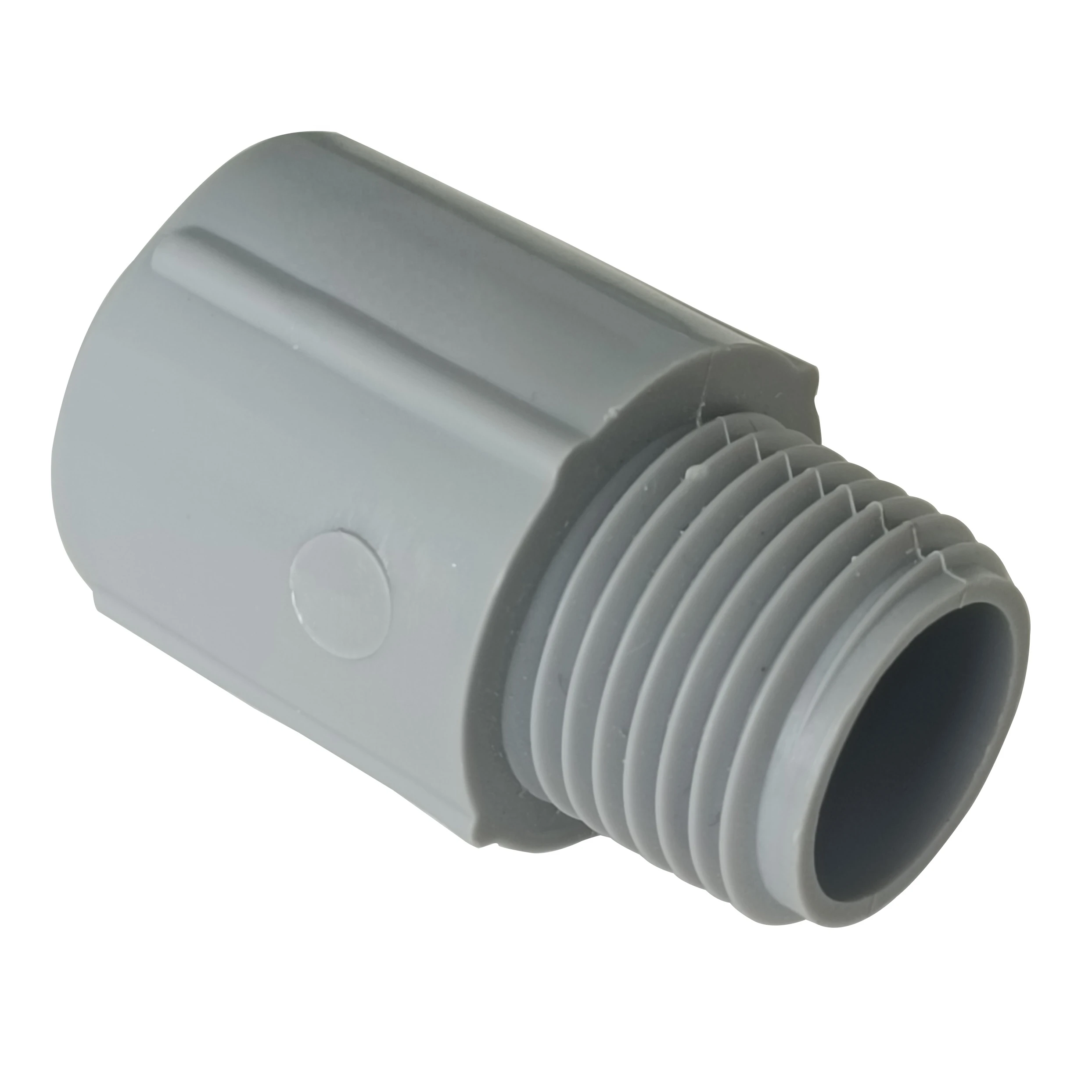 2-Inch Non-Metallic Male Terminal Adapter Threaded Type PVC Connector Gray Conduit Fittings ETL Listed