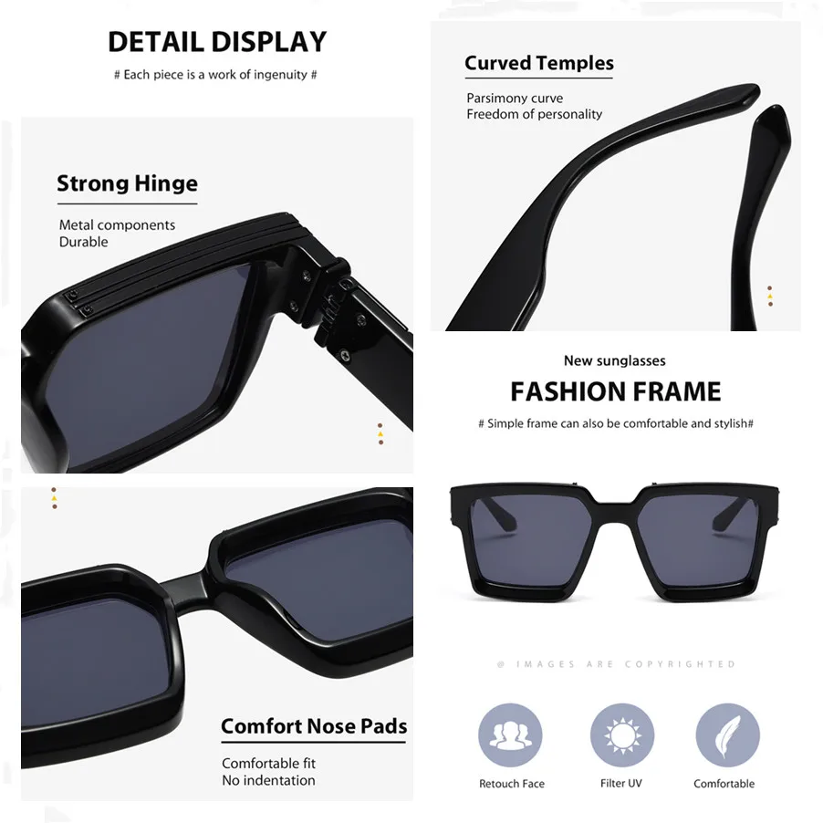 Custom Shades Logo Famous Brand Designer Millionaire Sun Glasses Women ...