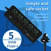 936-PD-5 prise+5 USB+1 Type C+ Noir