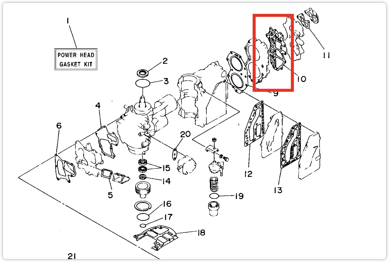 Yamaha Gasket 6F6-11193-A1 for 40HP Outboard Engines