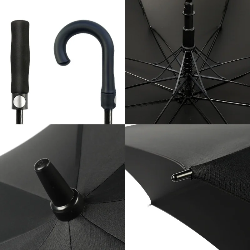 Customized Logo Printed All-Fiber Large Golf Straight-Handled Long-Handle Fully Automatic UPF 50+ UV Protection Umbrella preview 2