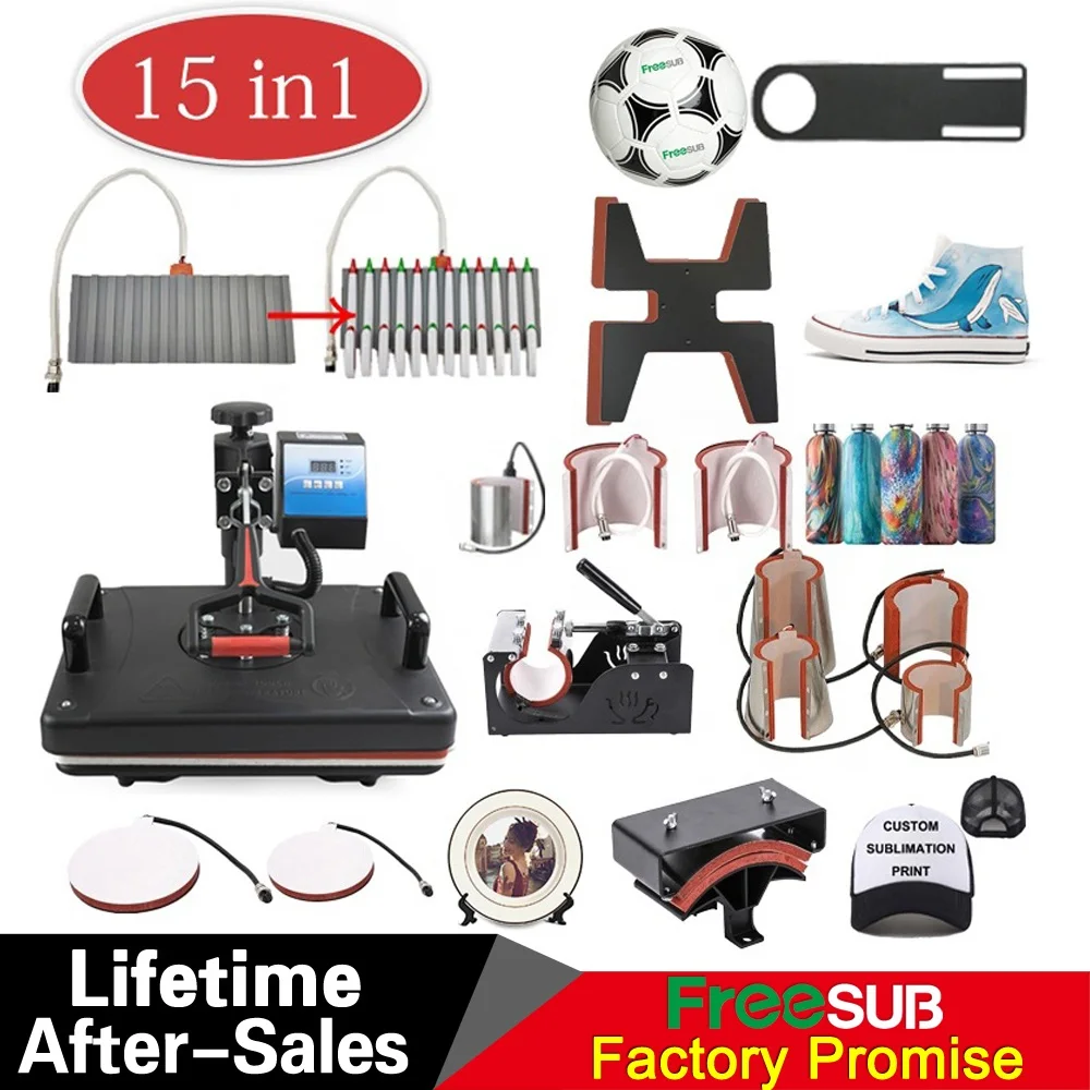 Freesub Heat Press Machines 15 In 1 Mug T Shirt Printing Machine For