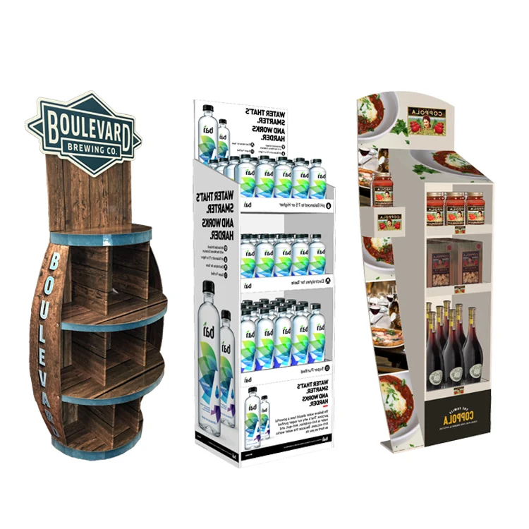 Custom Beer Display Stand for Retail Promotion, Corrugated Cardboard Beer Display, Pos Drinking Wine Display