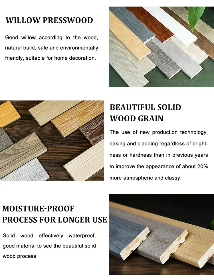 White Solid Wood Paint Frame Mouldings Wooden Baseboard Skirting Mdf