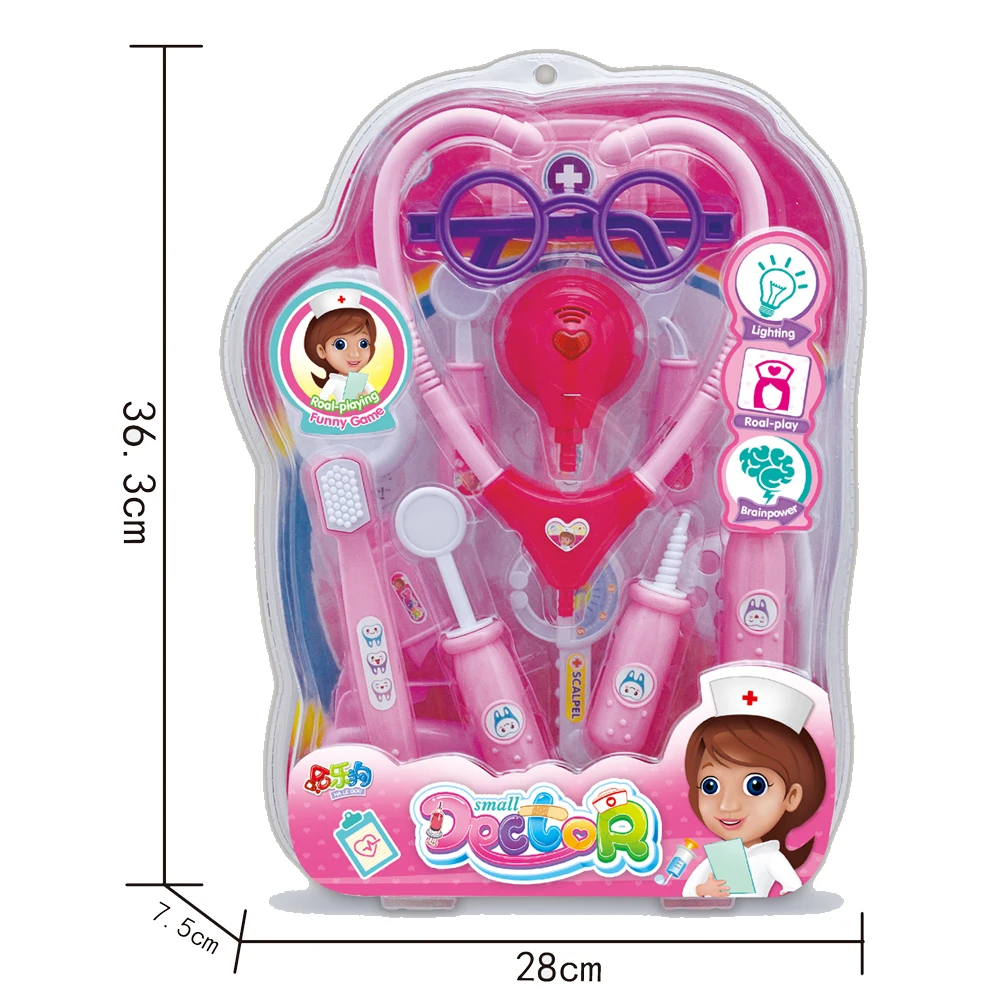 Оптовая продажа, недорогой стетоскоп для ролевых игр, микроскоп, игровой набор, докторская игрушка с подсветкой