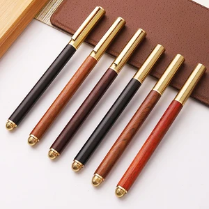 Luxury Customized Engraving Logo Brass Wood Roller Gel Ink Pen