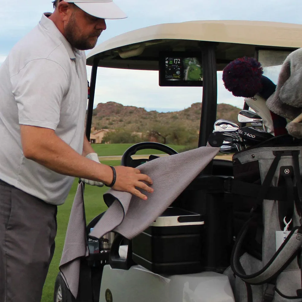 Custom Sublimation Printed Microfiber Waffle Weave Golf Towels With the Magnet and Hook supplier