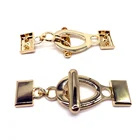 Fashion Fancy Wholesale Screw On Gold Color Zinc Alloy 2 Pieces Adjustable Elastic Belt Interlocking Joint Buckle