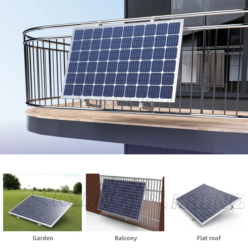 Eu Warehouse Adjustable Angle Solar Bracket Mounting System for Solar Panels on Balcony Solar Panel Mounting Brackets