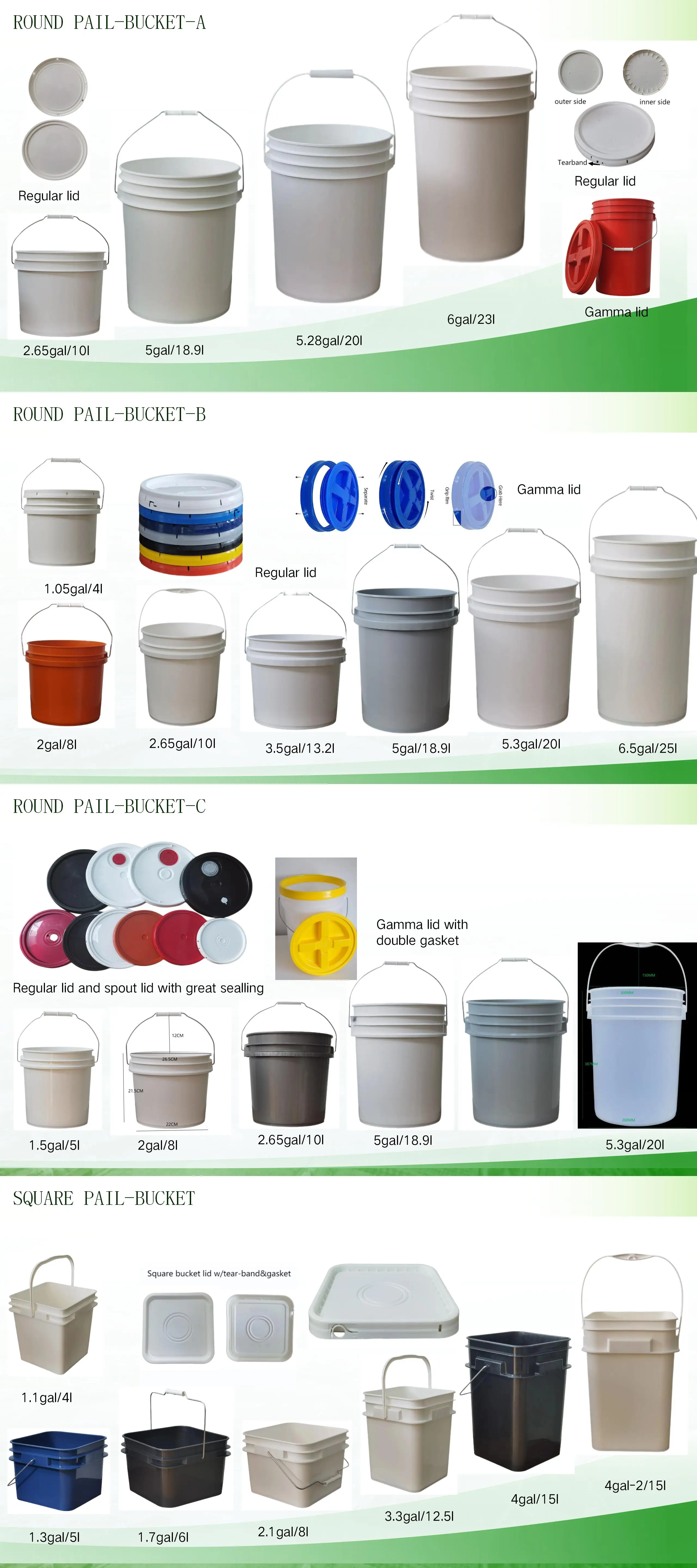 10 Litres Air Tight Bucket 20l Plastic Bucket Sealed Buy 5 Gallon