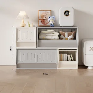 Family Plastic Storage Cabinet Modern Multi-functional Eco-Friendly Safe Durable 4 Shelves Bedroom Bathroom Living Room