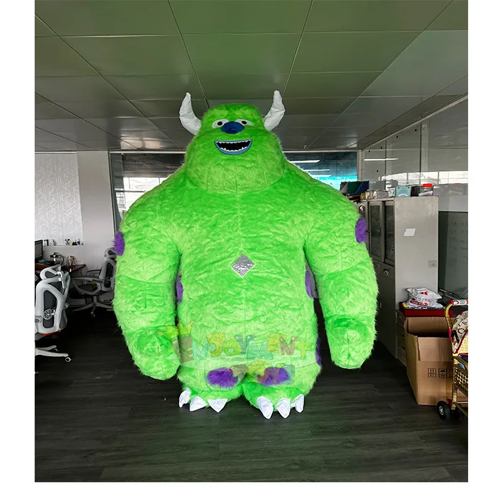 Costume gonfiabile della mascotte del corpo intero Costume dell'orso  dell'orso verde vestito peloso del mostro per i costumi del film di natale