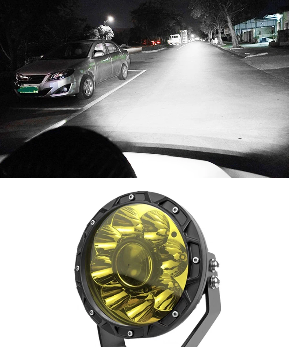 TECH-KING 7 inch led headlight 12V24V Super bright white car SUV ATV truck boats wrangler LED laser lens work light spot lights
