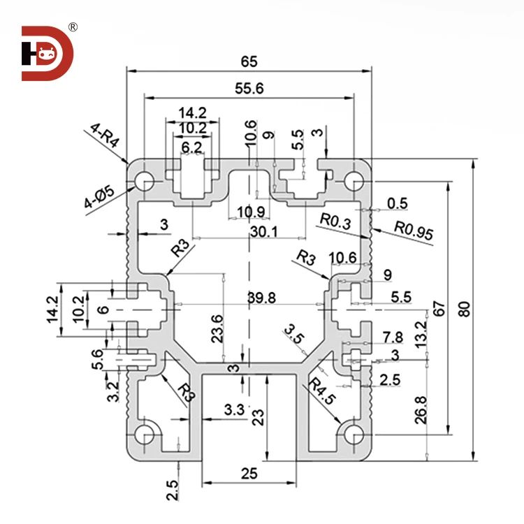 product 6580 industrial extruded aluminum profile guide rail robotic arm 6580 reciprocating machine aluminum aluminum alloy profile-3