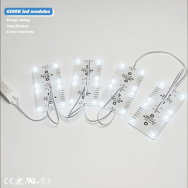 32W/set LED 4 Lenses Cold White Block Chain Square 6500K LED Modules 220v LED Blockchain for Ceiling Light Advertising Light Box