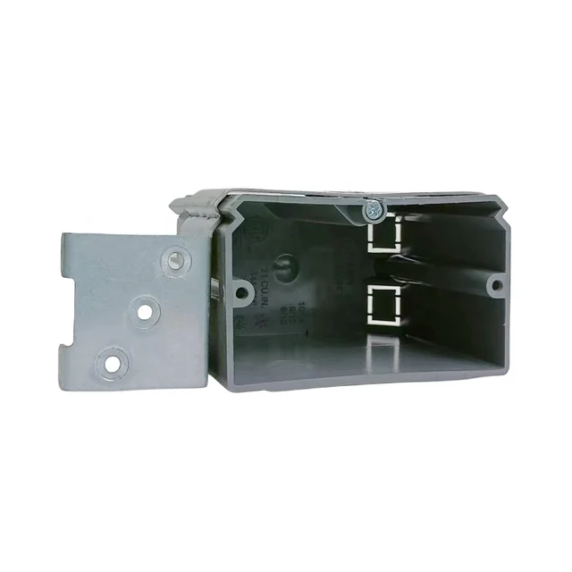 ETL certificate 22cu. in. PVC 1-Gang Horizontal New Work Electrical Box with Adjustable Bracket