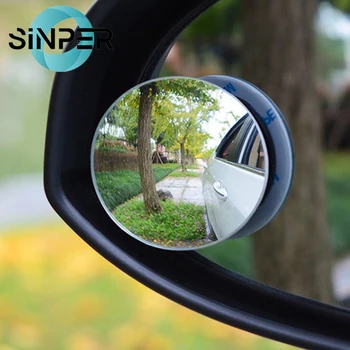 Small Round Mirror Blind Spot Wide-angle Lens 360 Degree Rotation Adjustable Exterior Car Rearview Mirrors