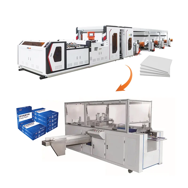 Automatic A4 Paper Making Machine Cutter Roll to Sheet Slitting Machine  A4 Paper Packing Machine with Ream Wrapping